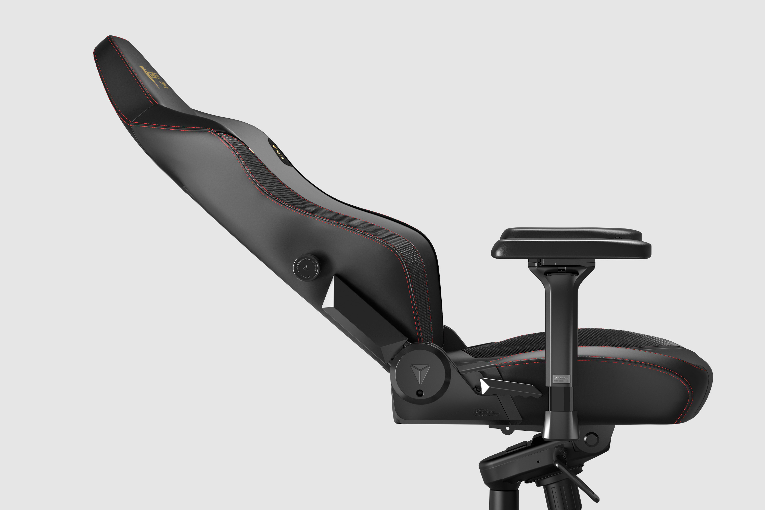 Side view of the Secretlab Titan Evo fully reclined with 4D armrest