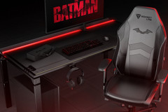 A Batman ‘The Movie’, edition themed Secretlab TITAN Evo gaming chair in a full Secretlab setup