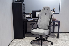 A Cookies & Cream, Signature edition, Secretlab TITAN Evo gaming chair in a corporate work setting