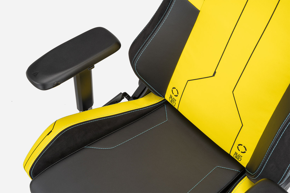 Another view on seat details of Secretlab OMEGA Cyberpunk 2077 edition gaming chair