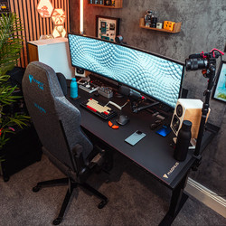 Product setup photo of Secretlab TITAN Evo in NEO™ Hybrid Leatherette Charcoal Blue and MAGNUS Pro Stealth