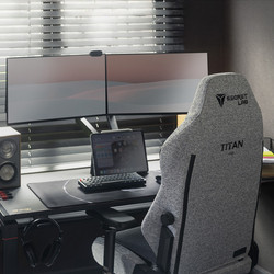 Product setup photo of Secretlab TITAN Evo in SoftWeave™ Plus Cookies & Cream and MAGNUS Pro Stealth