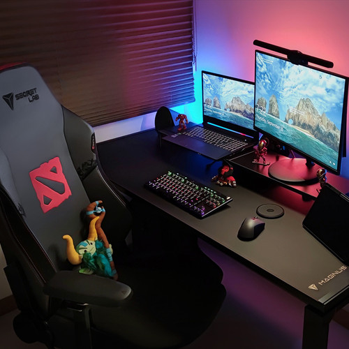 Product setup photo of Secretlab TITAN Evo in NEO™ Hybrid Leatherette Dota2 and MAGNUS Pro Stealth